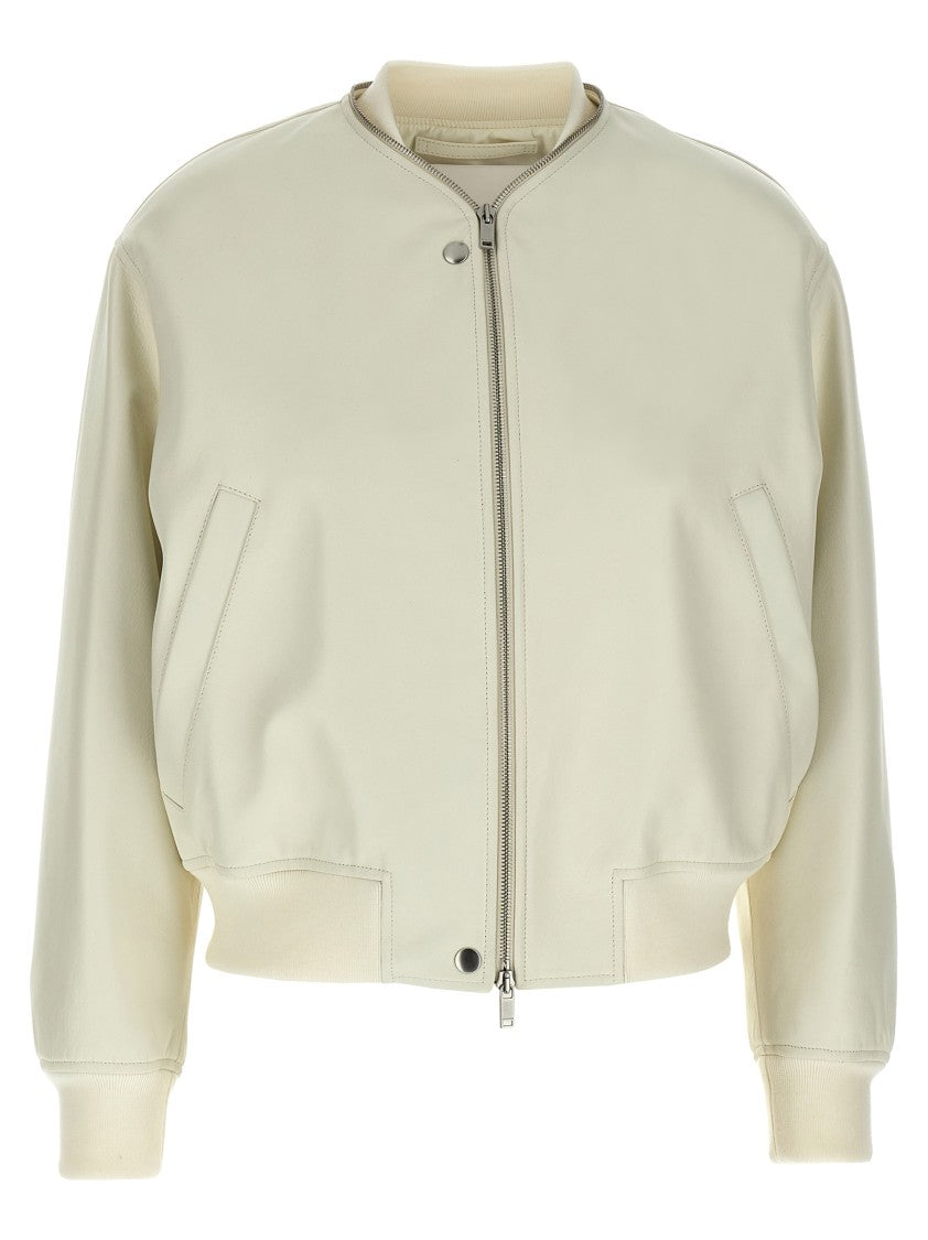 Jil Sander Leather Bomber Jacket