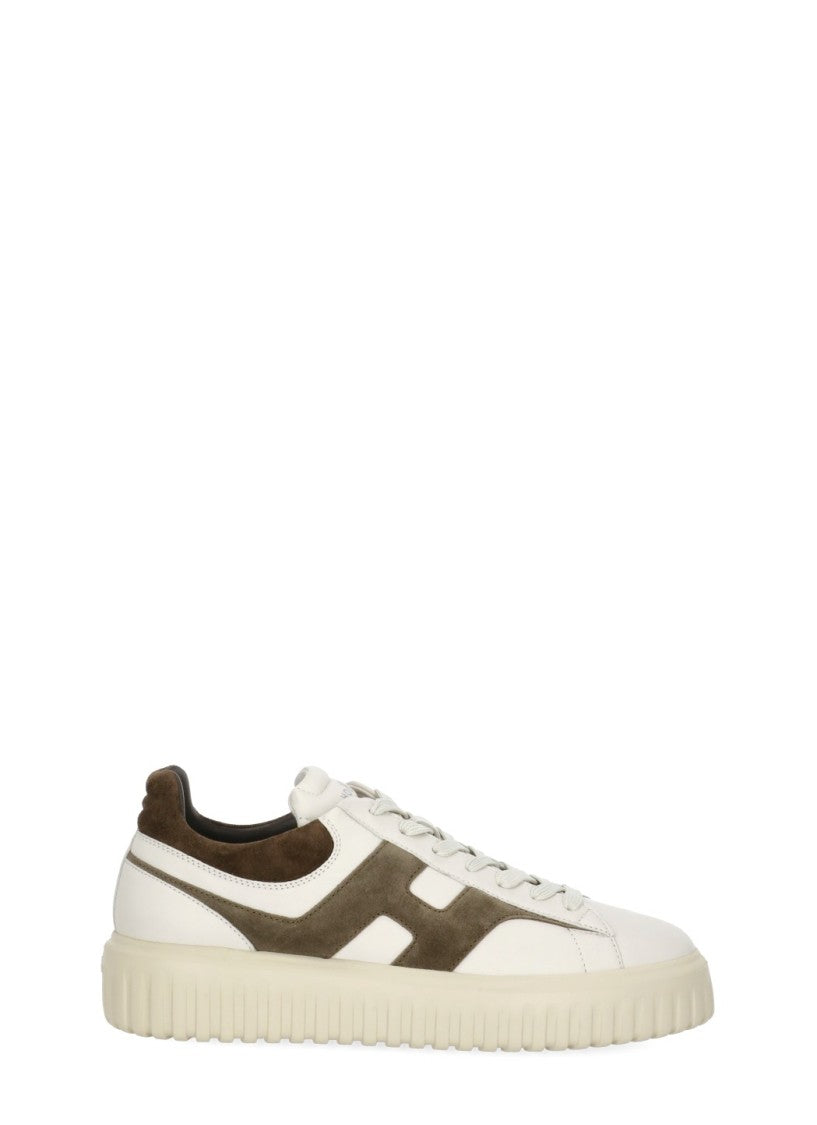 Hogan Ivory Leather Low-Top Sneakers