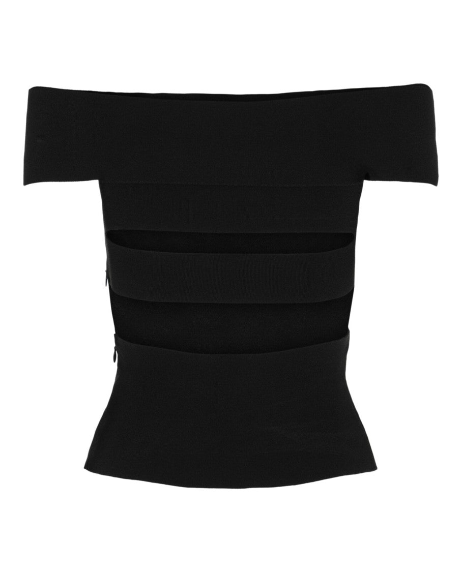 Alexander Mcqueen Sliced Off-The-Shoulder Top