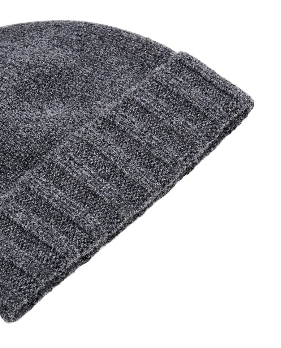Drumohr Textured Wool Beanie With Ribbed Cuff