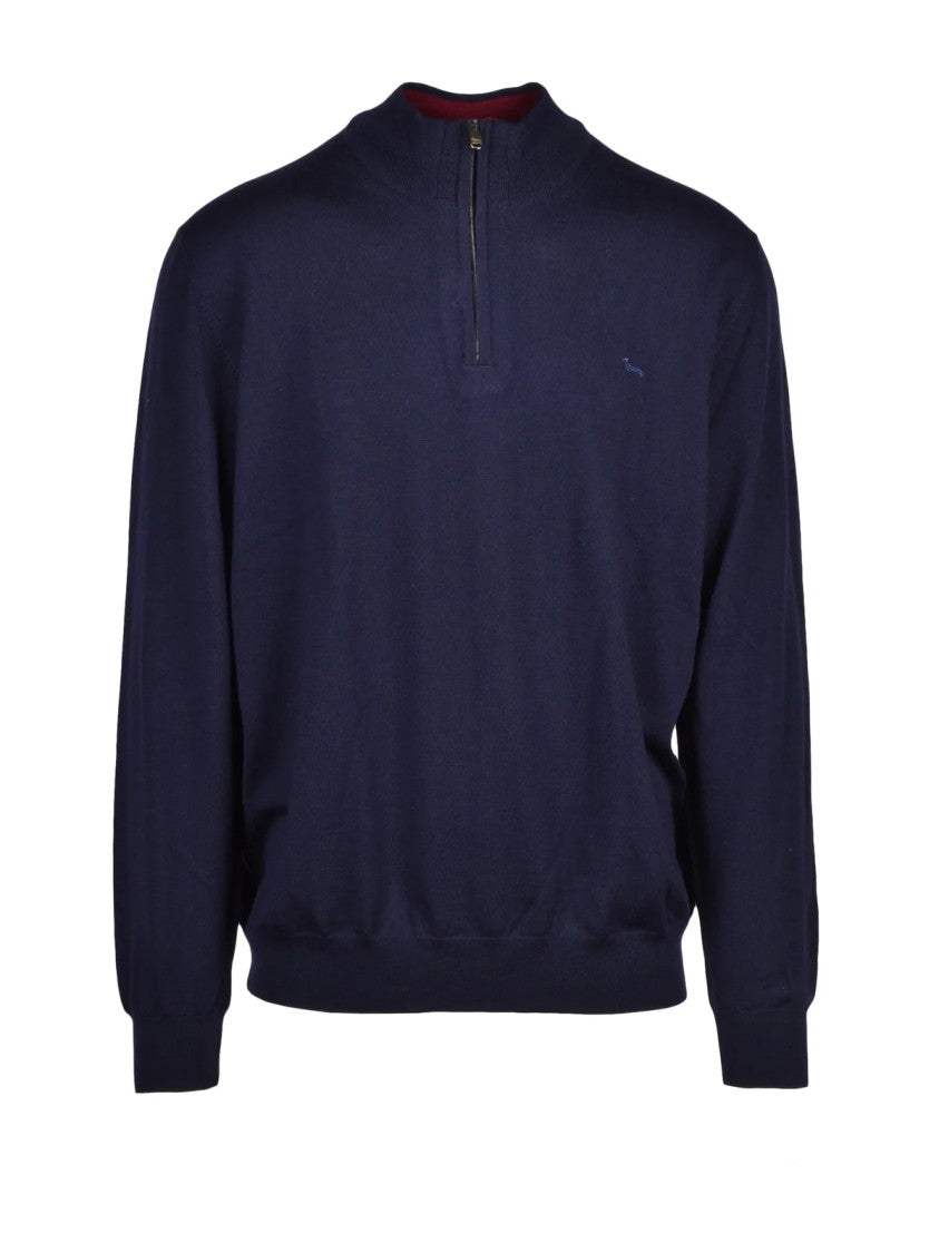 Harmont&Blaine Multicolor Zip Neck Wool Sweater