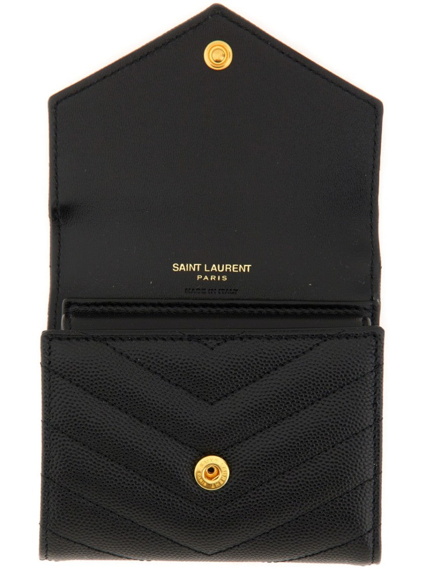 Saint Laurent Cassandre Matelassé Chevron Quilted Leather Wallet
