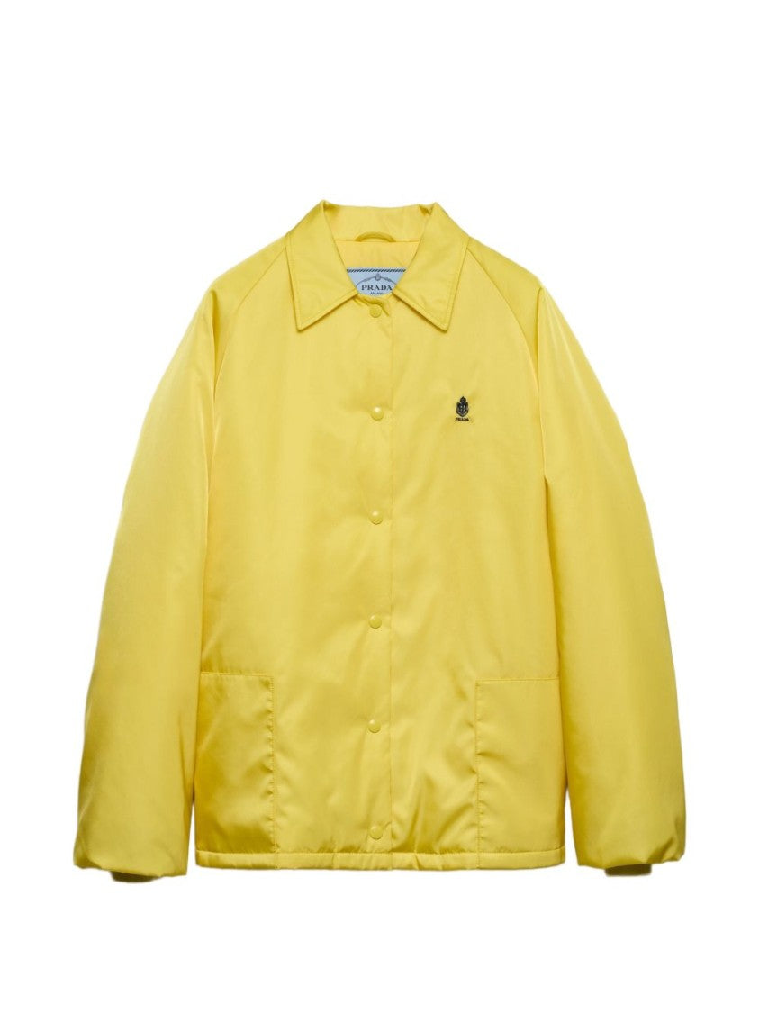 Prada Black Re-Nylon Blouson Embroidered Jacket