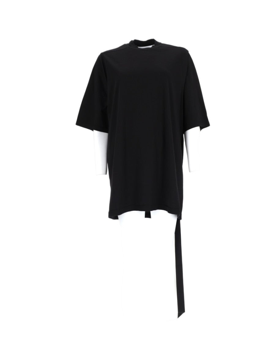 Drkshdw By Rick Owens Jumbo Asymmetrical Black Oversized Cotton T-Shirt