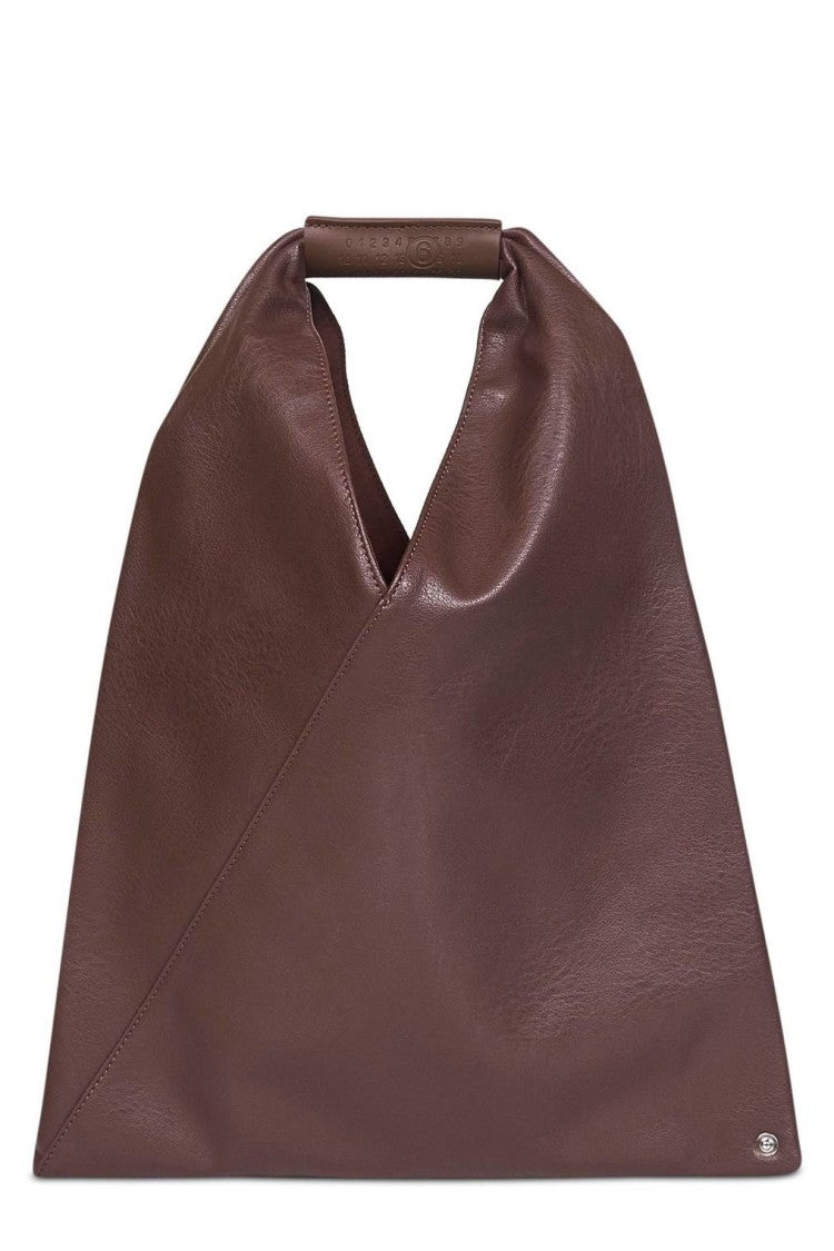 Mm6 By Maison Margiela Structured Brown Handbag With Smooth Finish