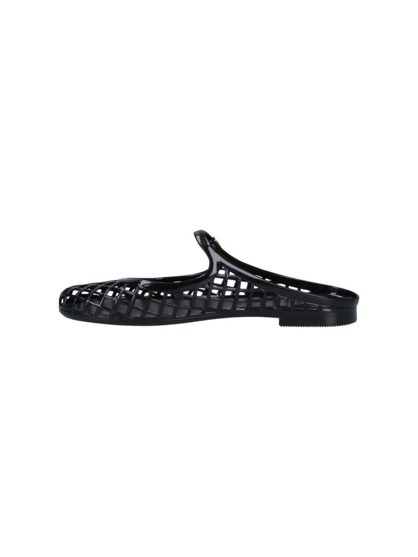 Tory Burch Black Mellow Mary Jane Perforated Flats