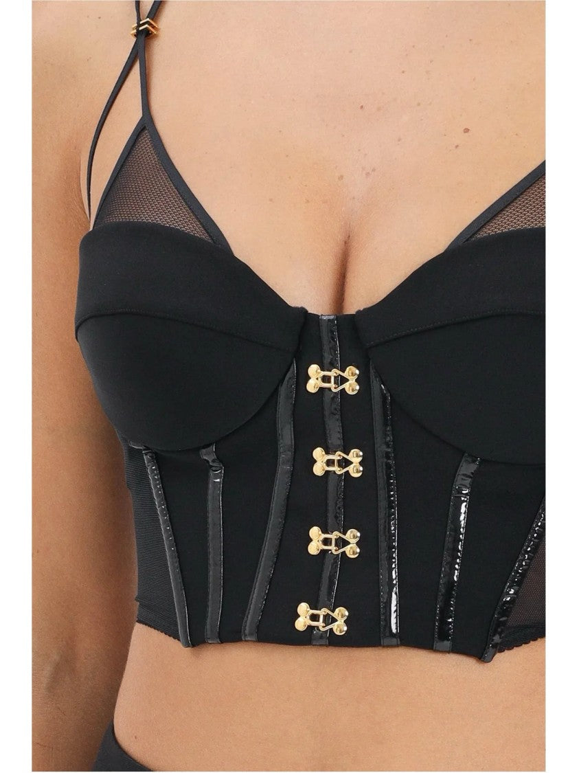 Elisabetta Franchi Black Polyamide-Blend Cropped Top