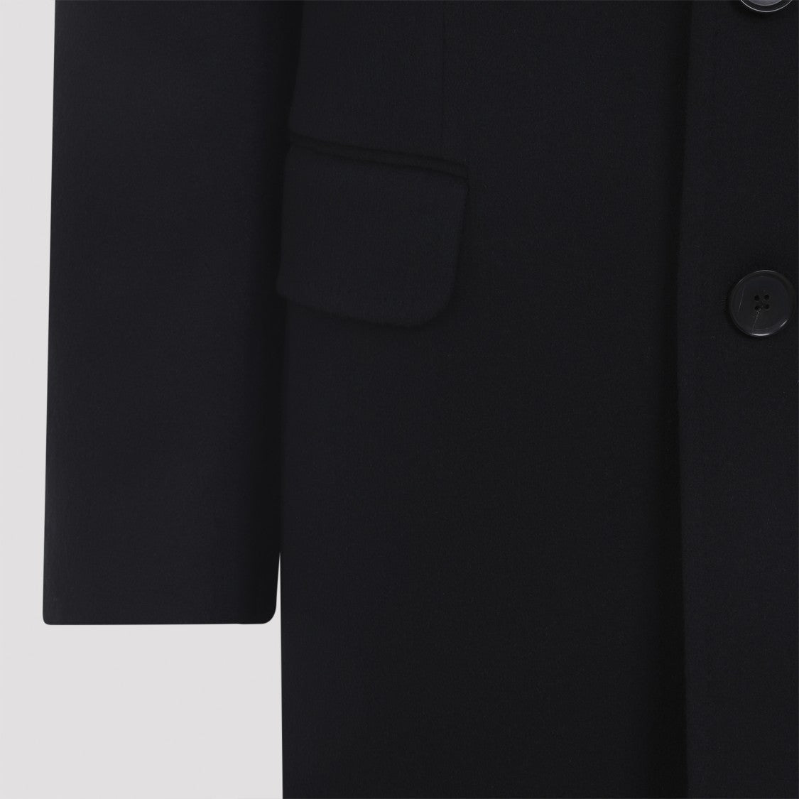 Zegna Black Wool And Cashmere Blend Coat
