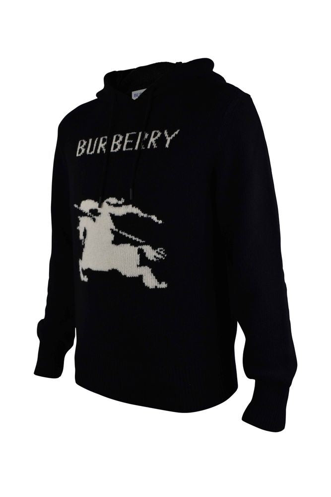 Burberry Black Hoodie With Iconic Equestrian Knight