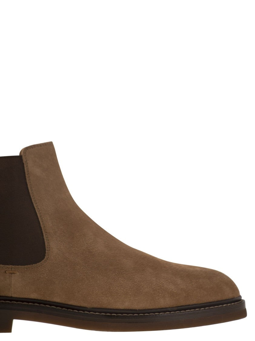 Brunello Cucinelli Chelsea Boot In Suede