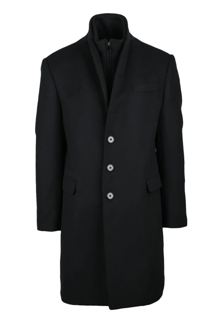 Emporio Armani Coat Wool Polyamide - Black