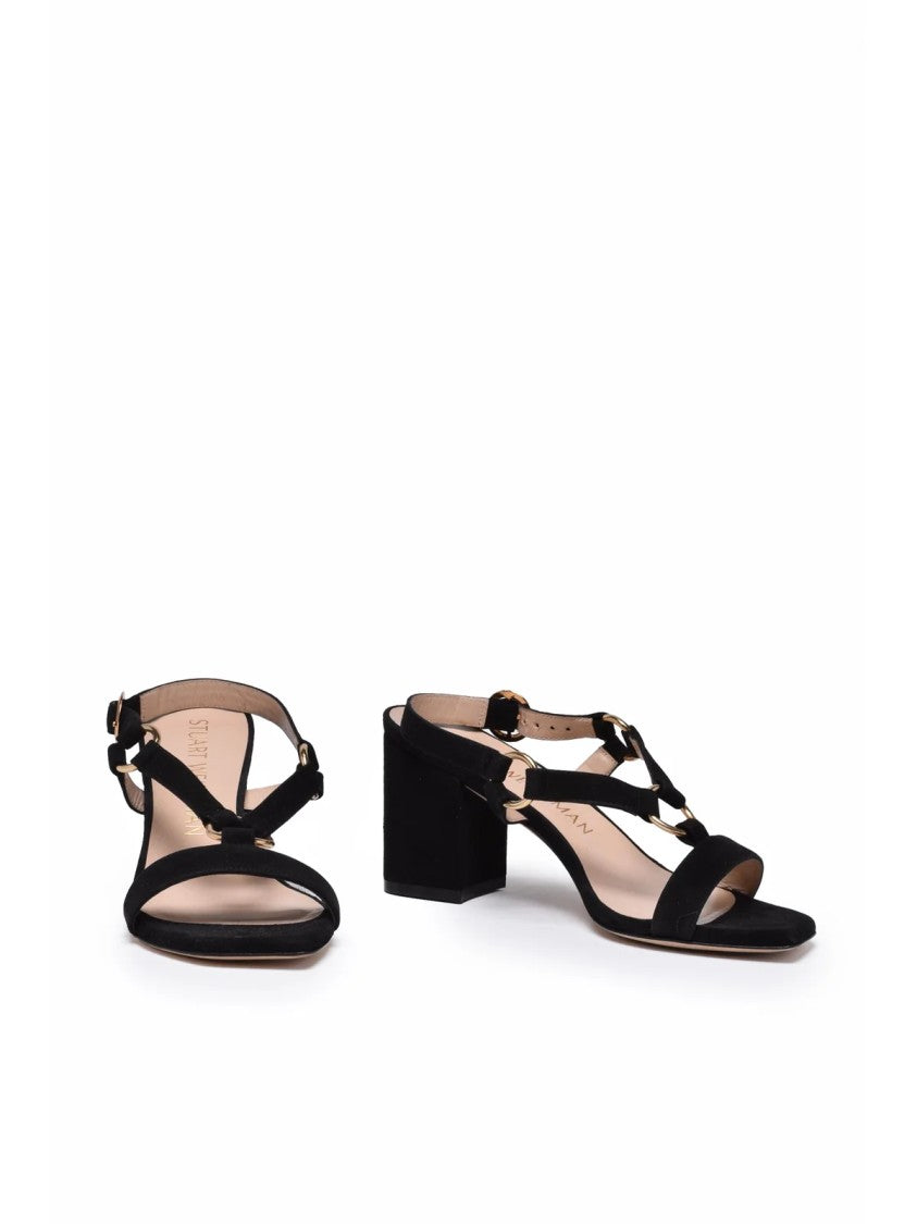 Stuart Weitzman Black Suede High-Heel Sandals