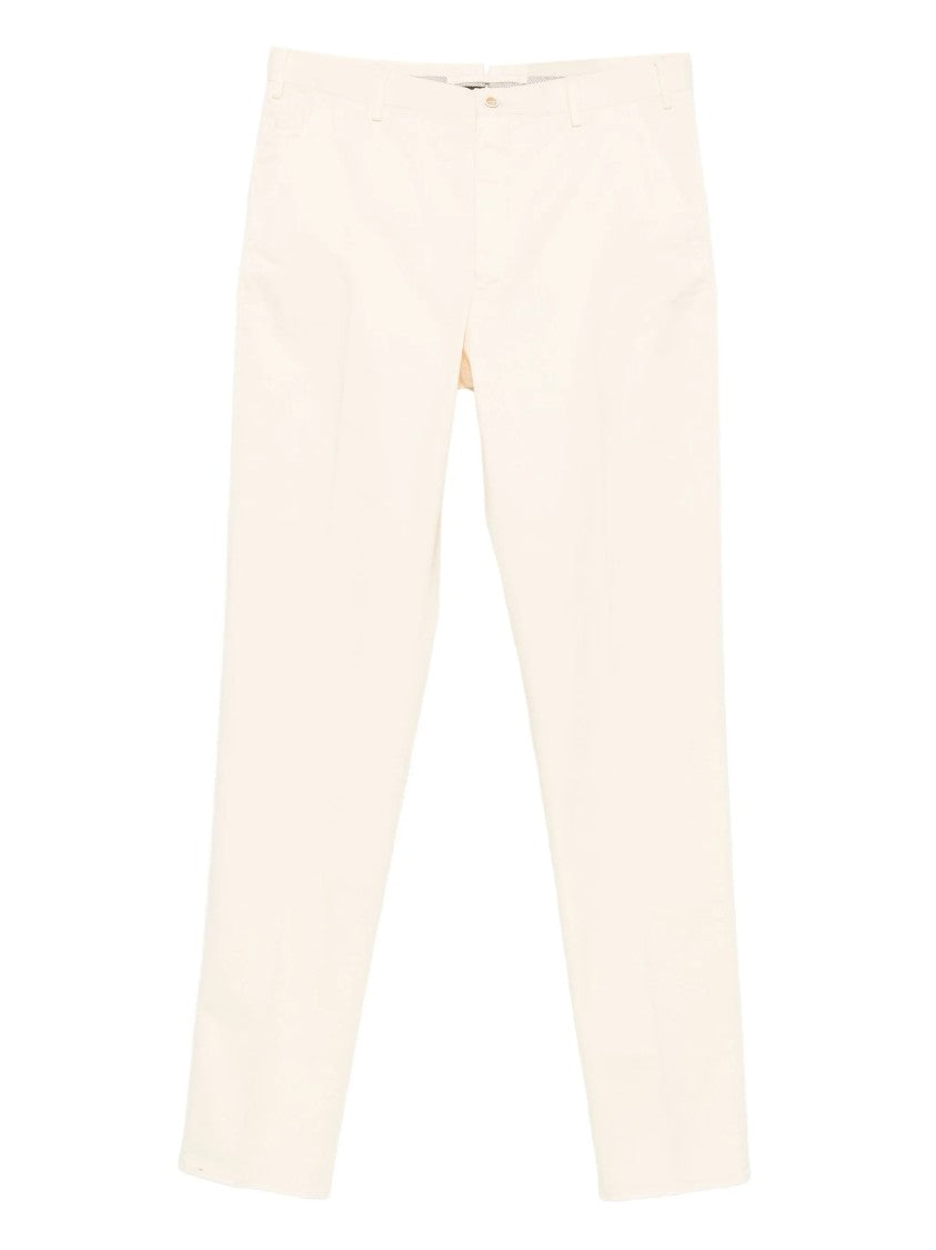 Incotex Minimalist White Pants With Slim Fit Silhouette