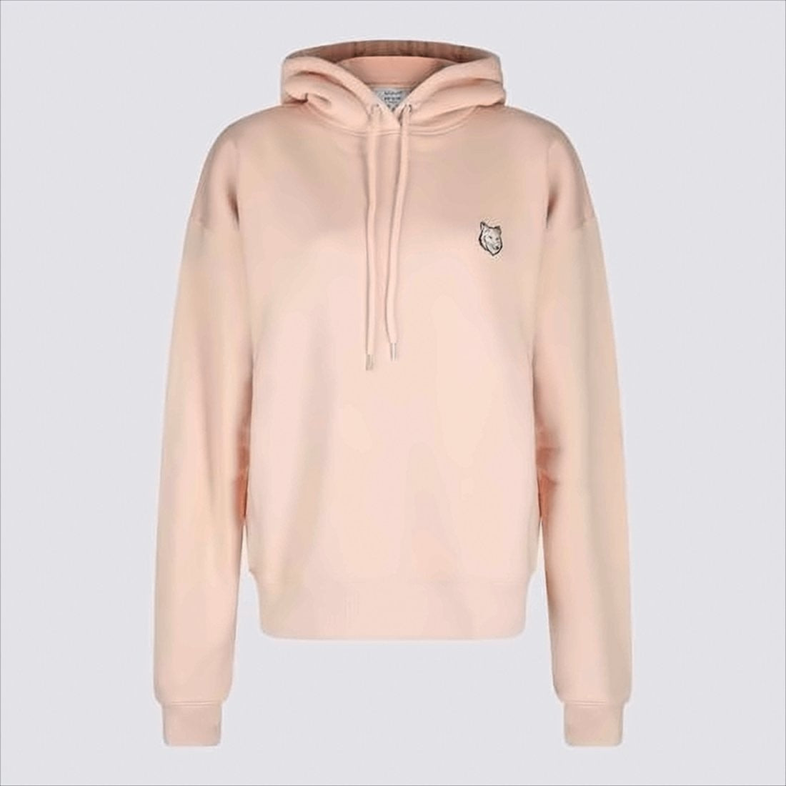 Maison Kitsuné Relaxed Fit Light Pink Hoodie With Iconic Embroidered Logo