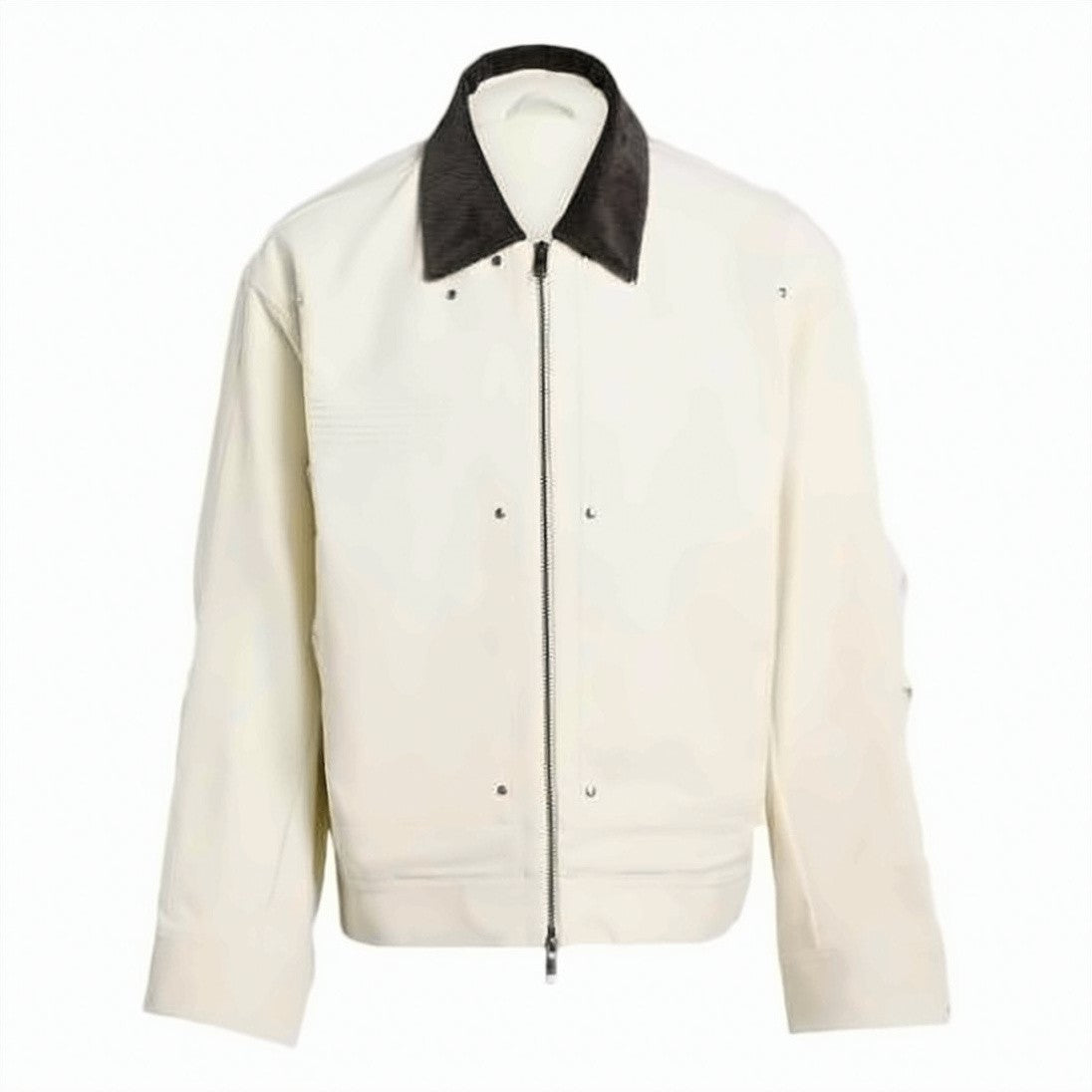 Adidas Light Cream Jacket With Contrasting Collar