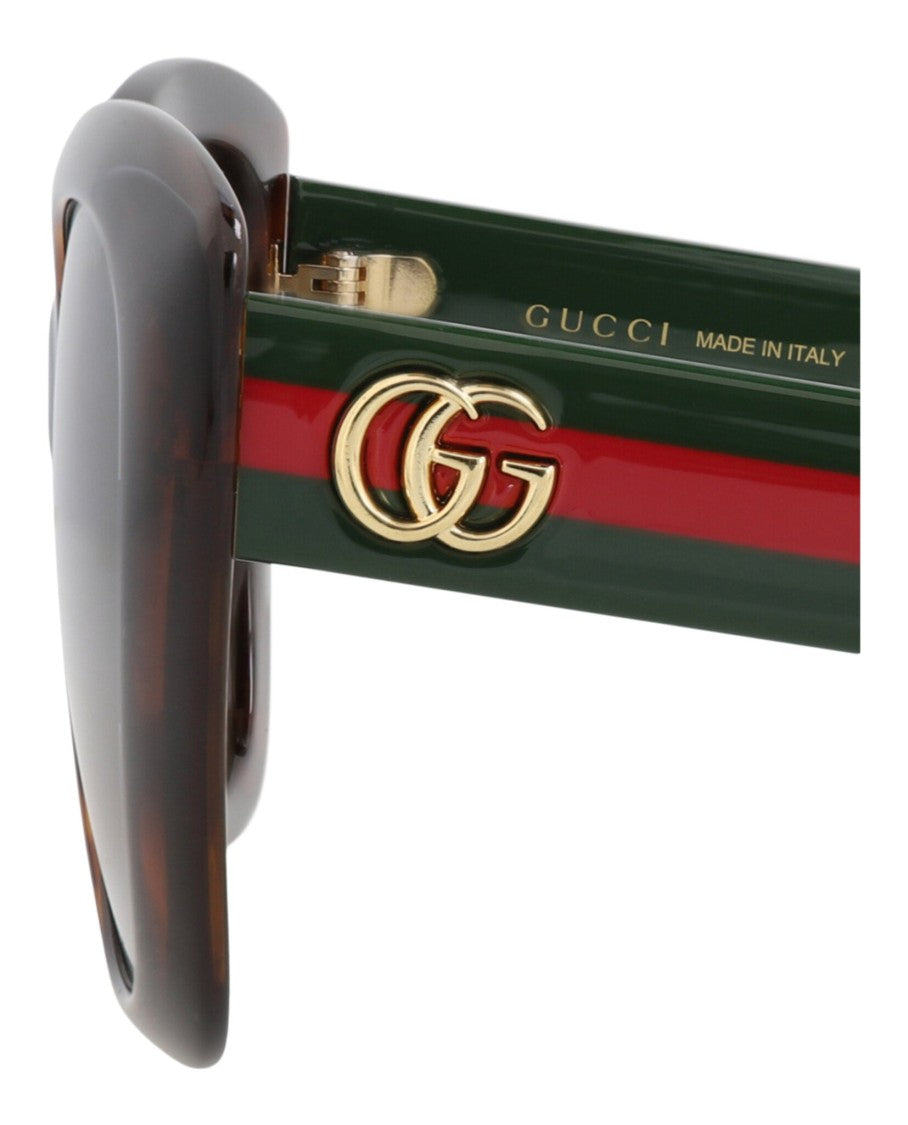 Gucci Cat Eye-Frame Sunglasses With Tortoiseshell Pattern And Signature Logo