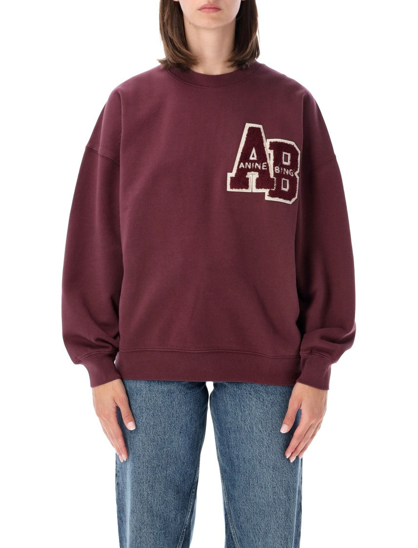 Anine Bing Miles Letterman Cotton Varsity Sweatshirt