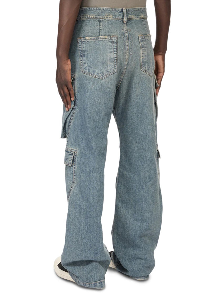 Drkshdw By Rick Owens Loose-Fitting Denim Cargo Jeans With Flap Pockets