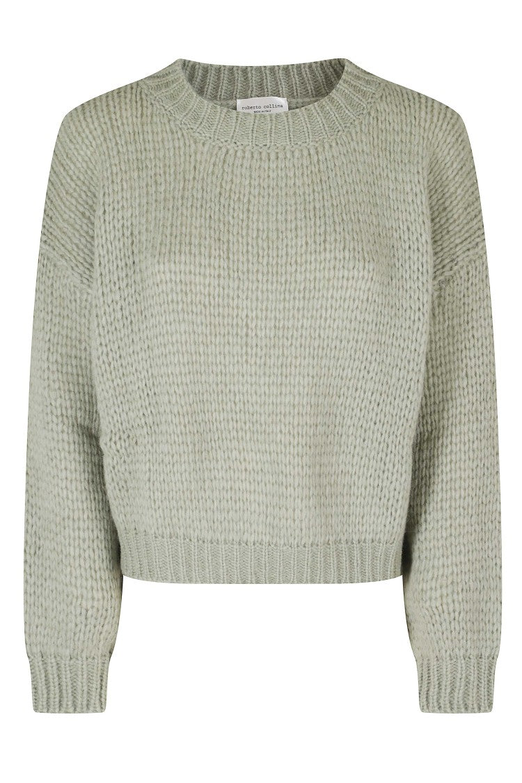 Roberto Collina Sage Crew-Neck Sweater With Ribbed Trim And Cozy Fit