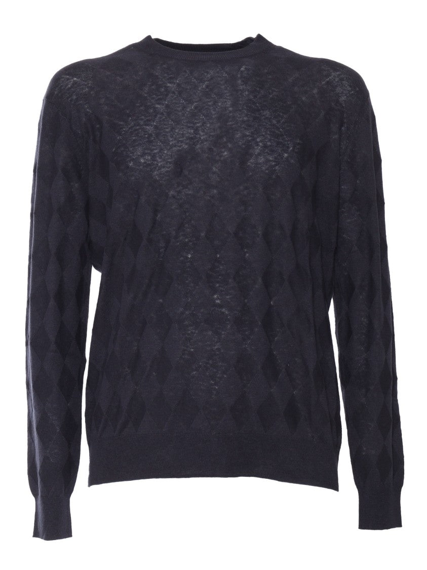 Ballantyne Textured Black Crew Neck Pullover
