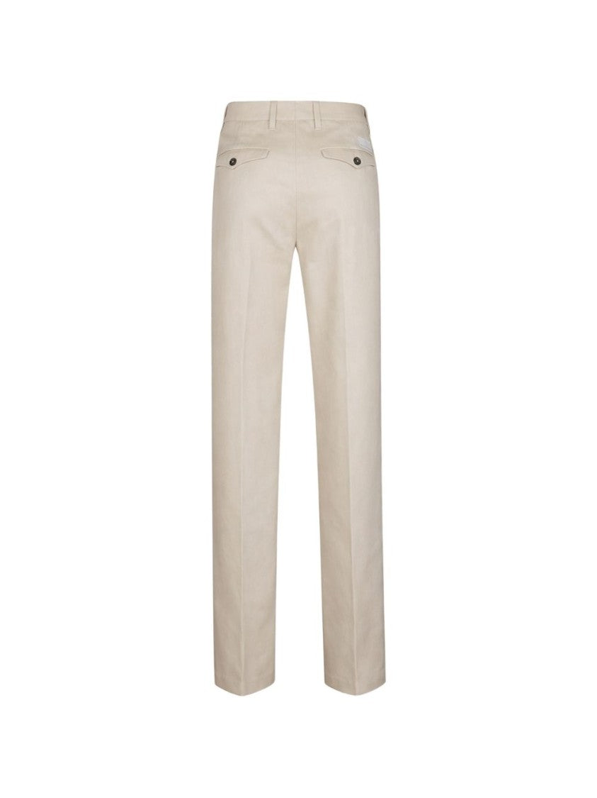 Nine In The Morning Beige Logo Detailing Straight Leg Pants