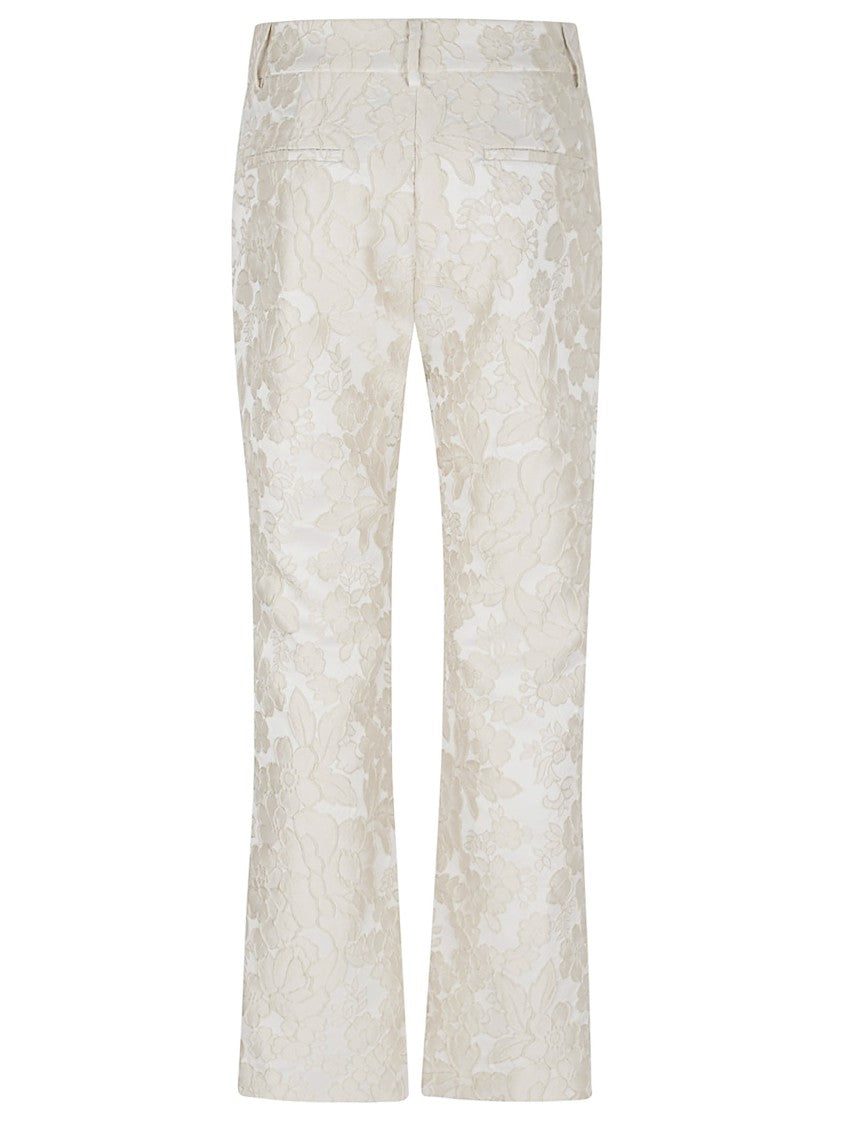 La Double J Italian Jacquard Trousers With Cigarette Cut