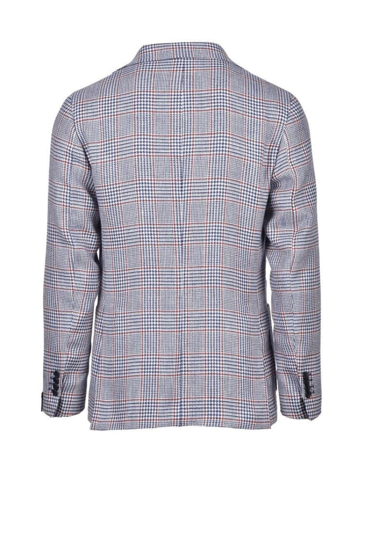 Kb Napoli Jacket Wool Linen - Blue/Red