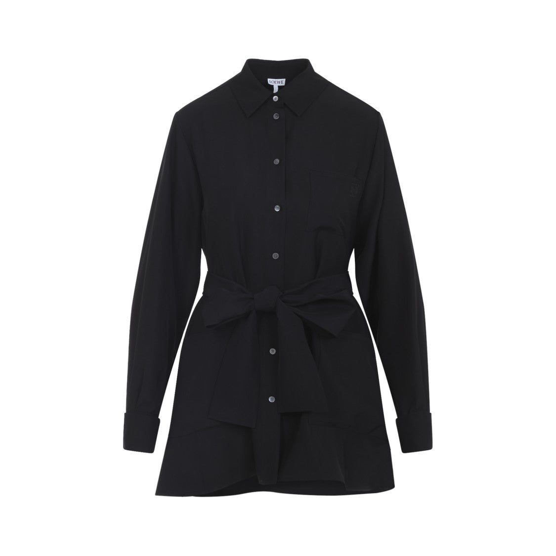 Loewe Black Cotton Belted Blouse