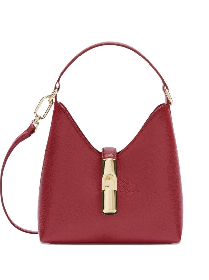 Furla Structured Leather Handbag In Deep Red
