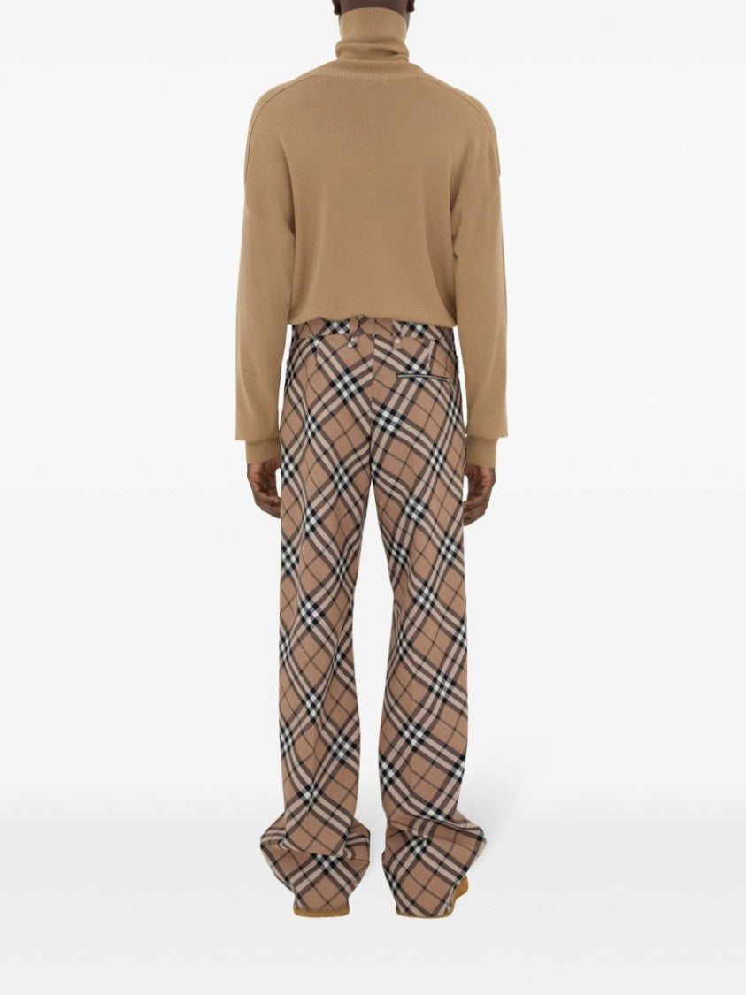 Burberry Beige Check Trousers