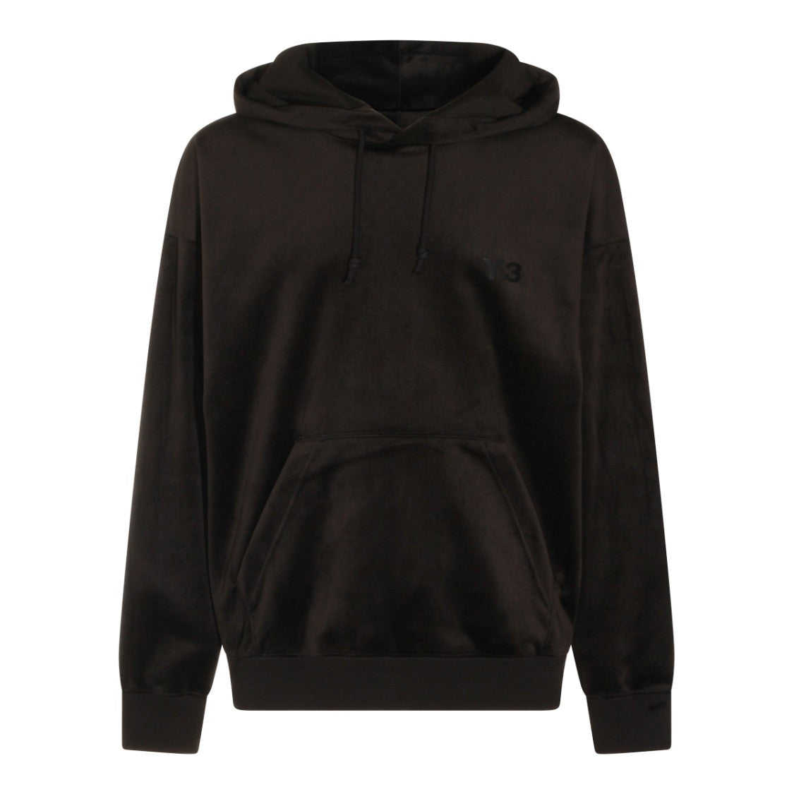 Y-3 Hooded Black Sweatshirt With Ribbed Details And Kangaroo Pocket