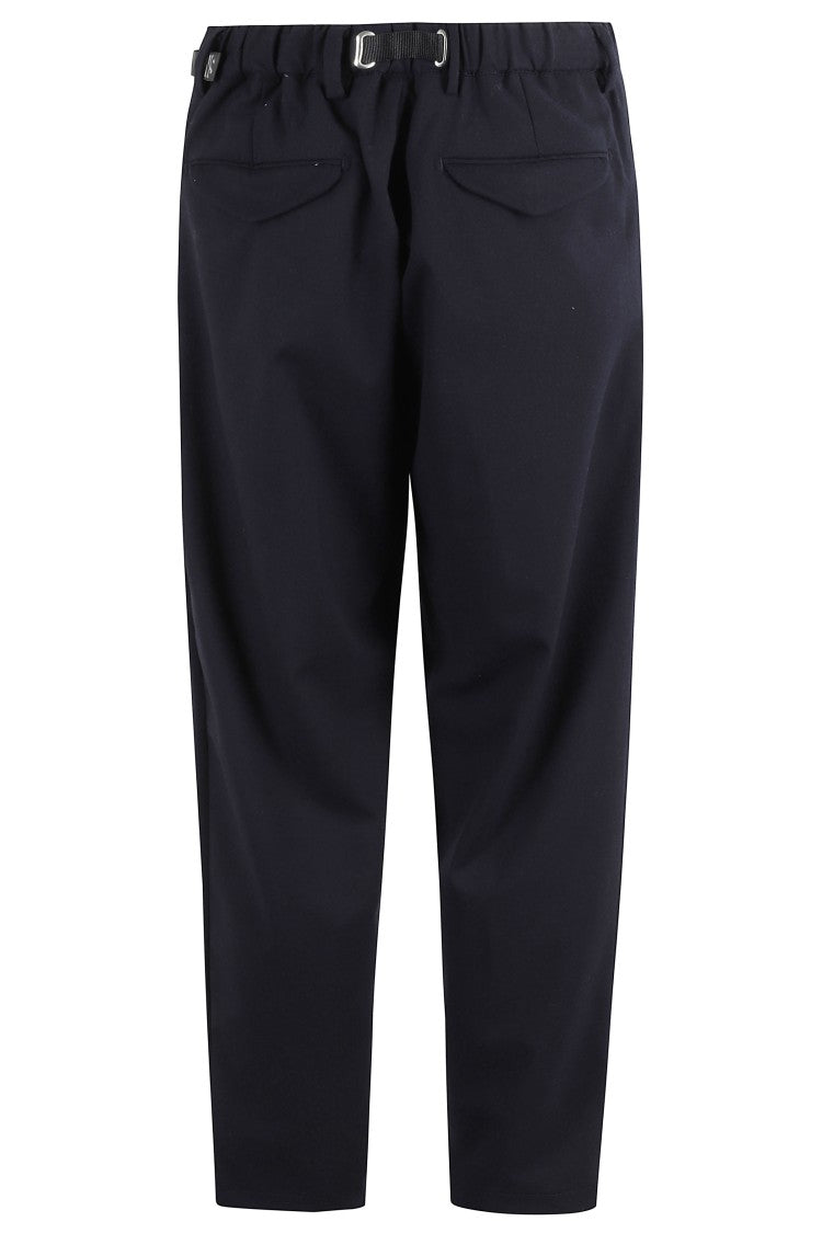 White Sand Tailored Black Pants With Adjustable Waistband