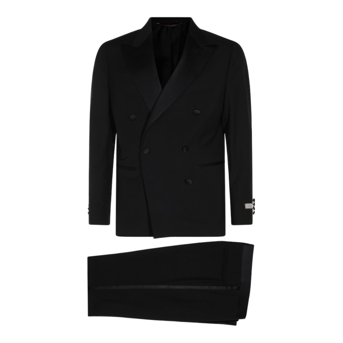 Canali Double-Breasted Black Suit With Peak Lapels