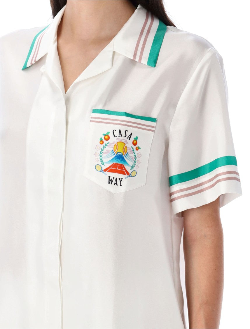 Casablanca Casa Way Short Sleeves Silk Shirt