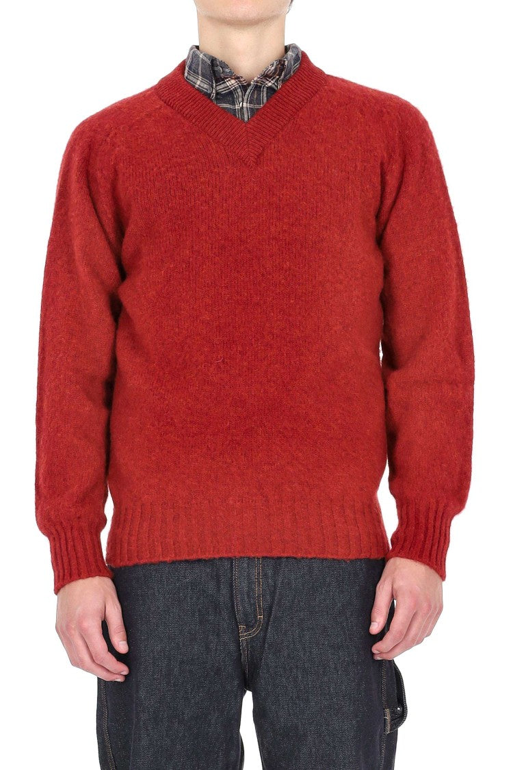 Howlin Shetland Boxy Fit Wool V-Neck Sweater
