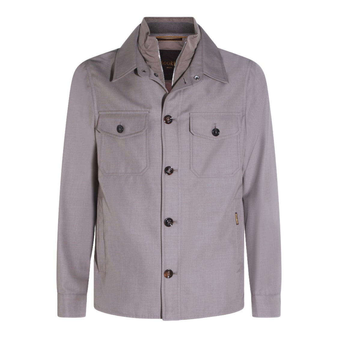 Moorer Classic Button-Up Casual Jacket In Muted Sand Tone