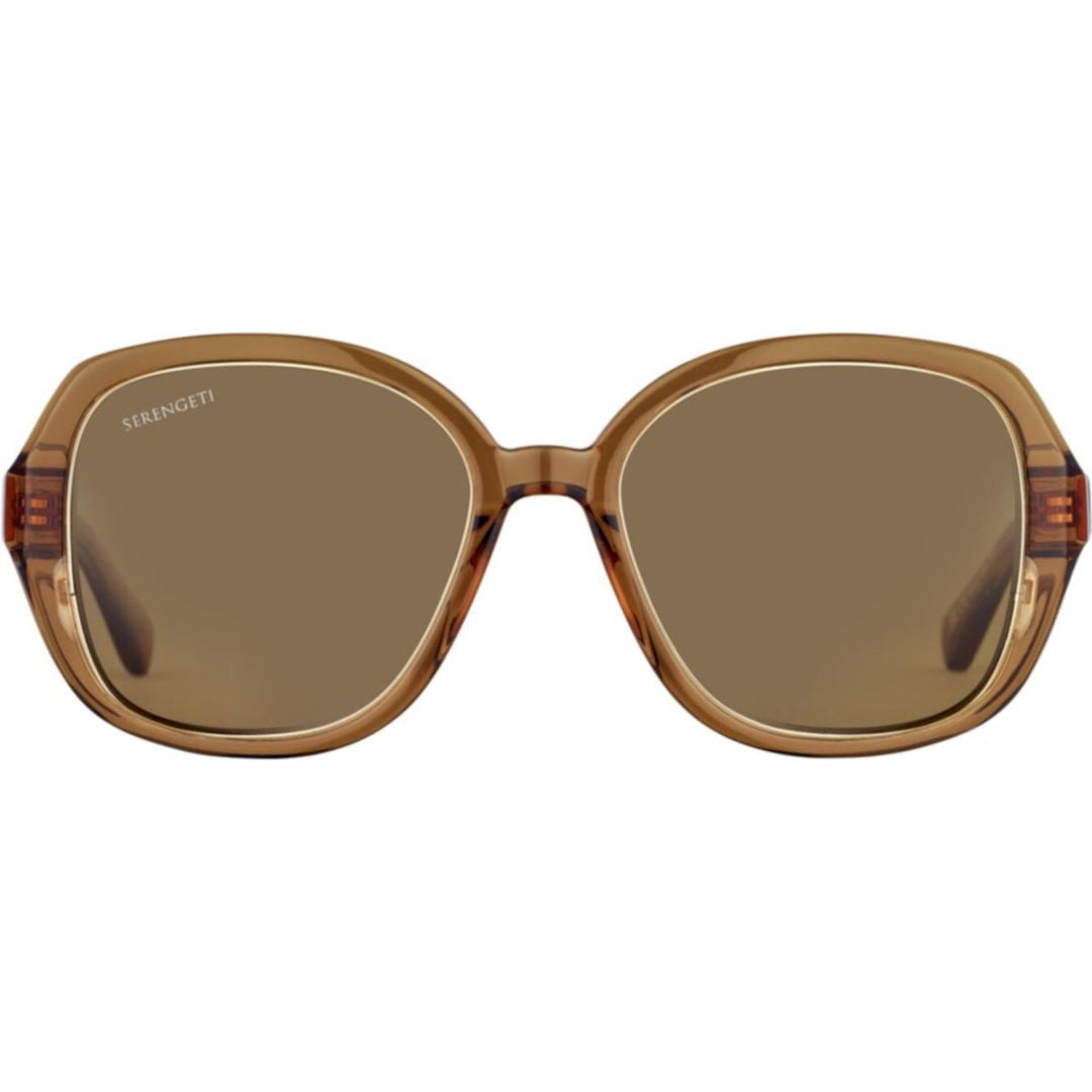 Serengeti Hayworth Translucent Brown Rounded Square Sunglasses