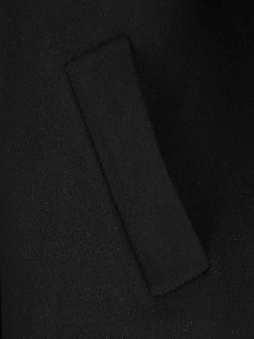 The Frankie Shop Double-Breasted Black Wool Blend Gaia Coat