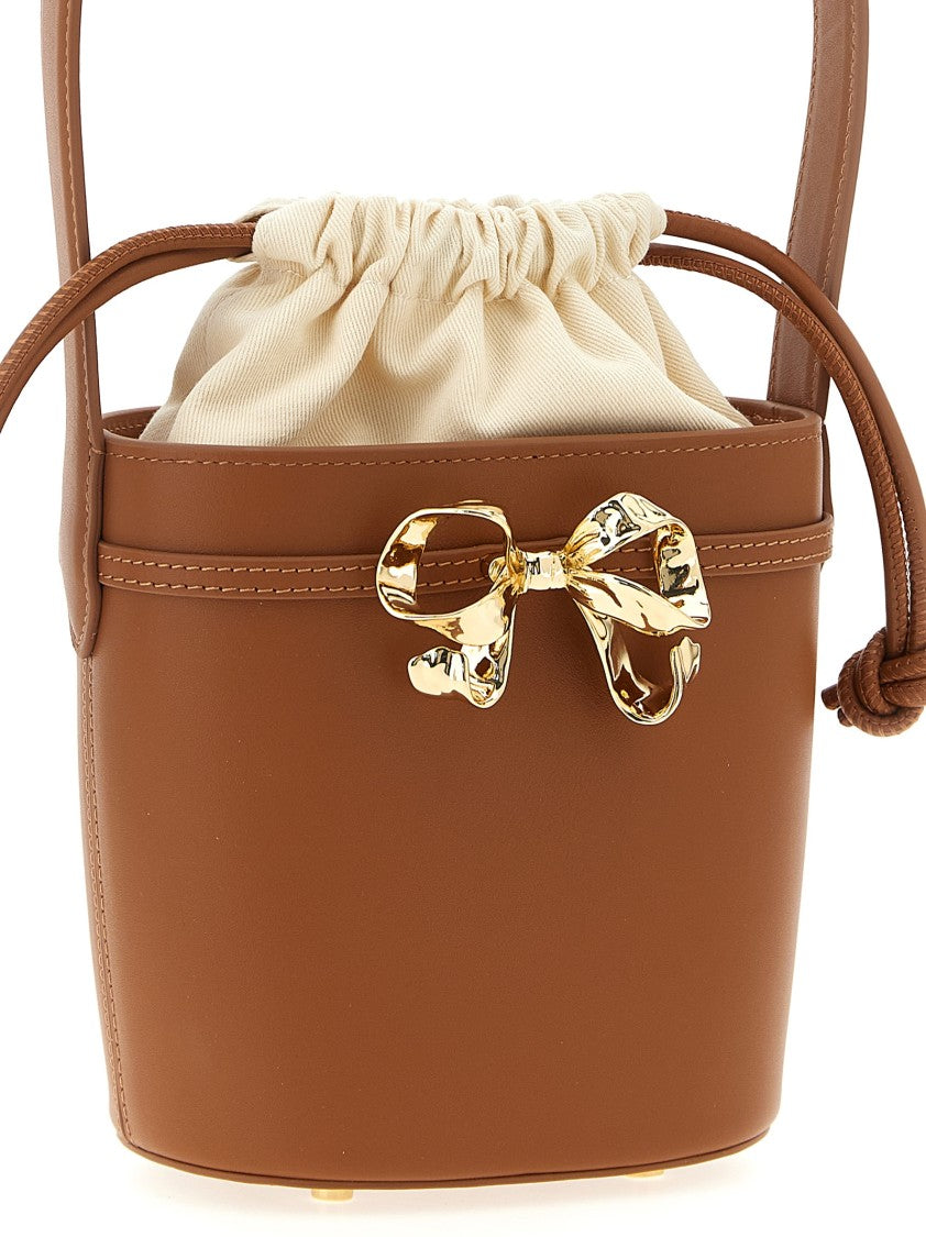 Self-Portrait 'Brown Leather Shoulder Bow Bag' Shoulder Bag