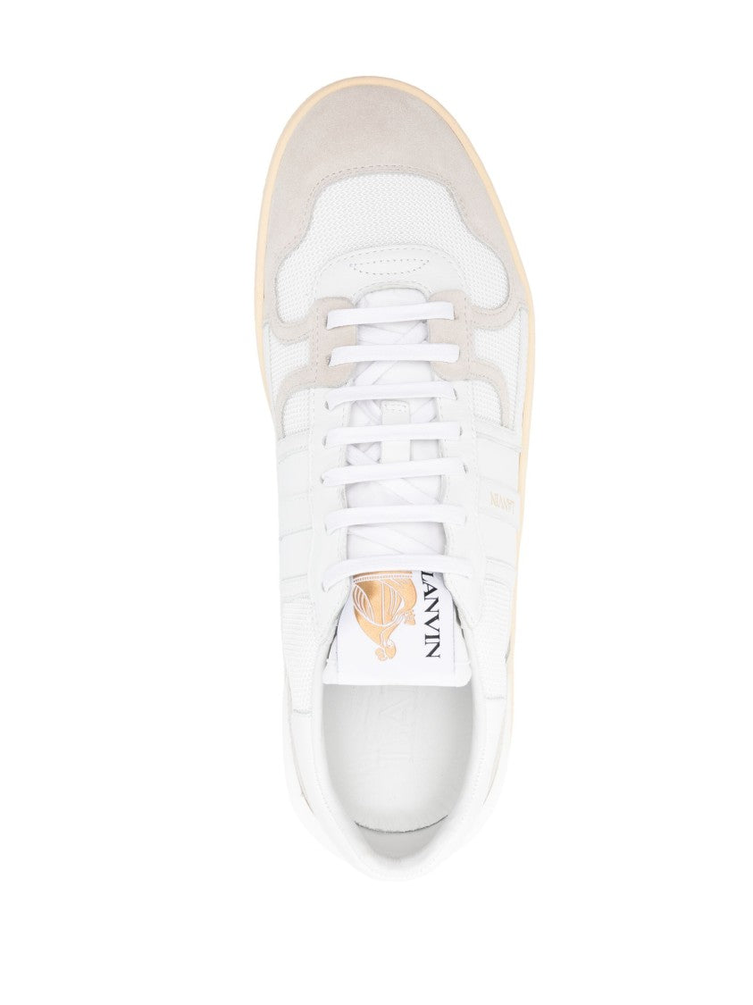 Lanvin White Clay Sneakers Textured Panel Sneakers