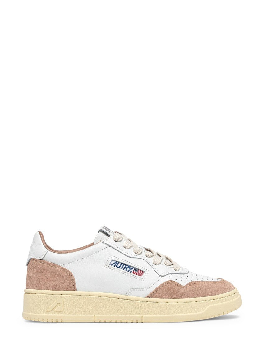 Autry Low-Top Sneakers With Rose Suede Accents