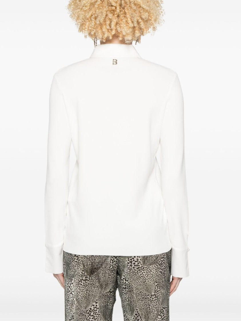 Blugirl White Sweater With Classic Collar