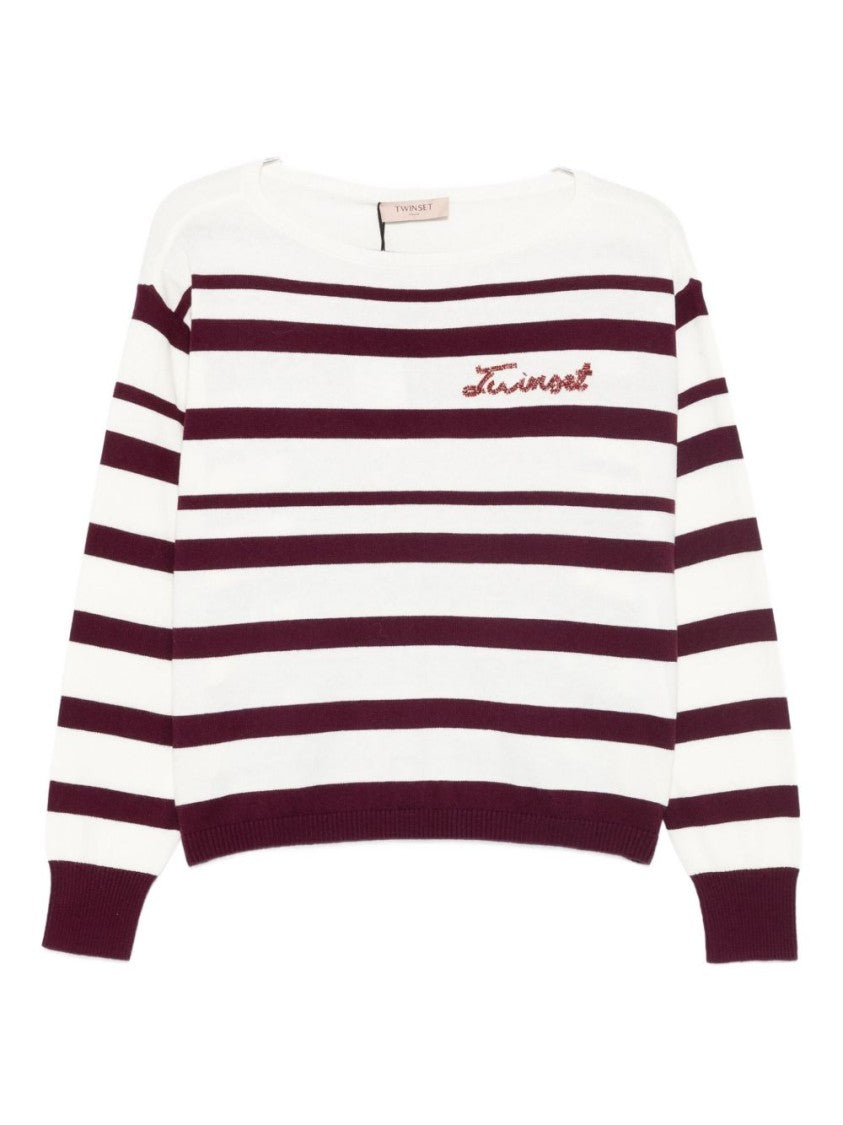 Twin-Set Relaxed Fit Striped Knit Sweater