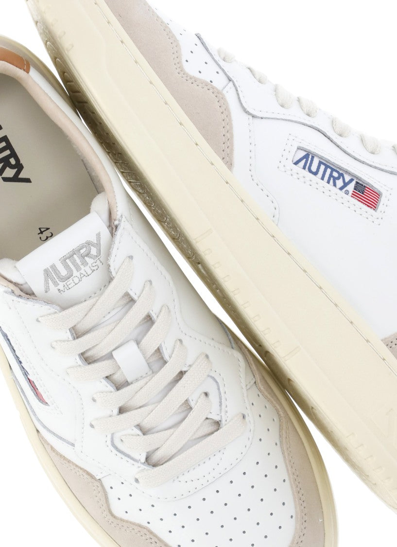 Autry White Leather Suede Insert Sneakers