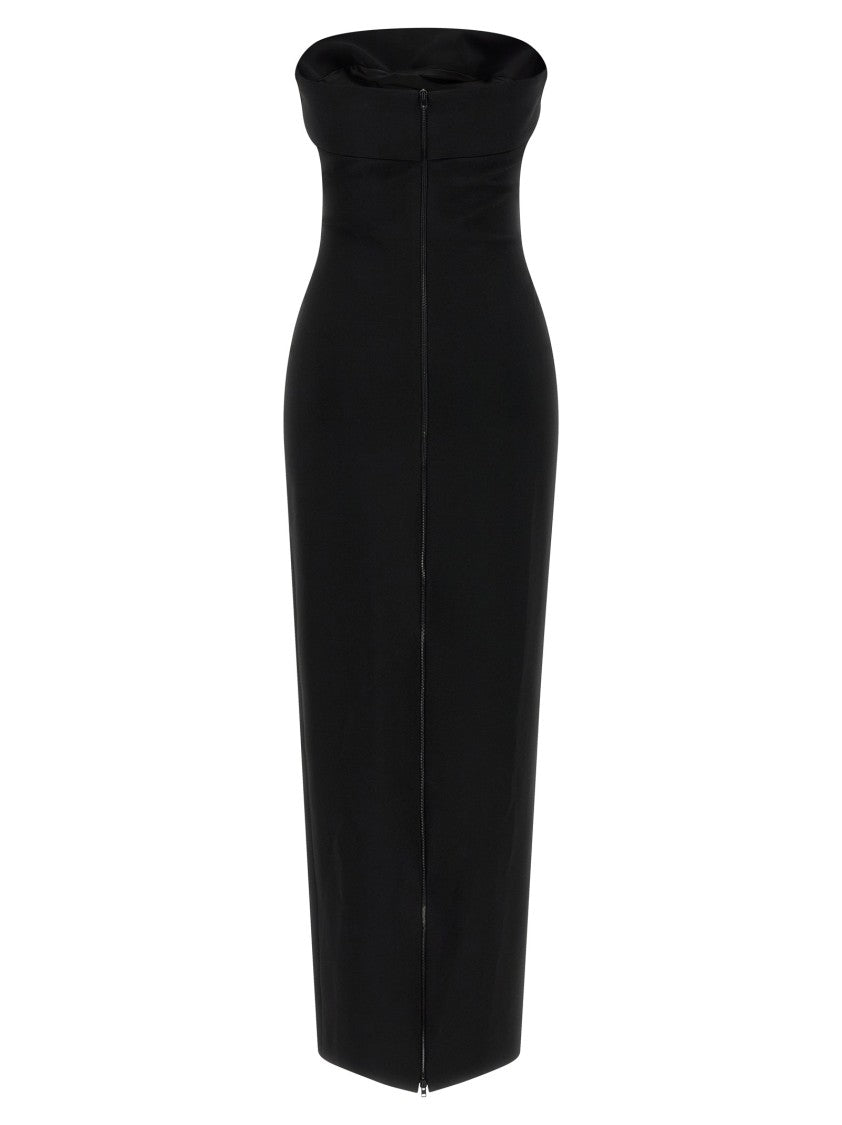 Balmain Maxi Sheath Dress With Structured Corset