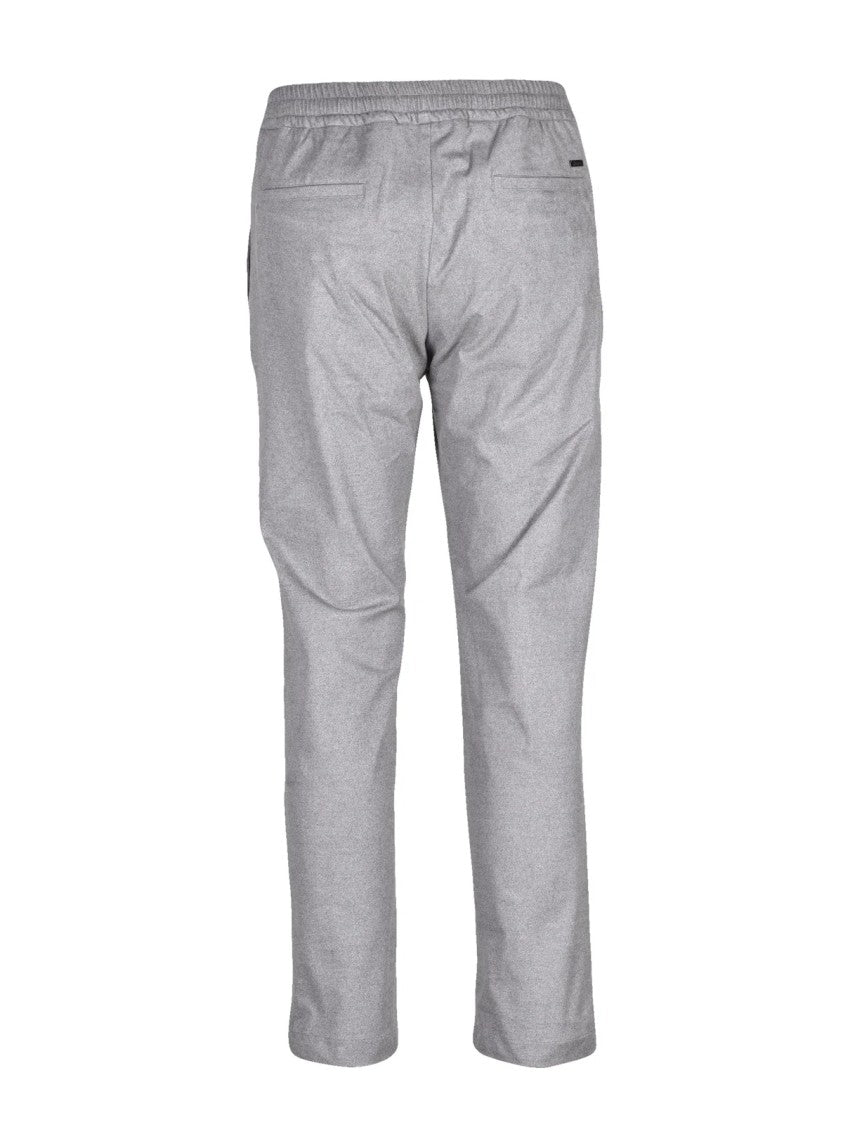 Herno Resort Tapered Grey Chino Trousers With Pleated Waist