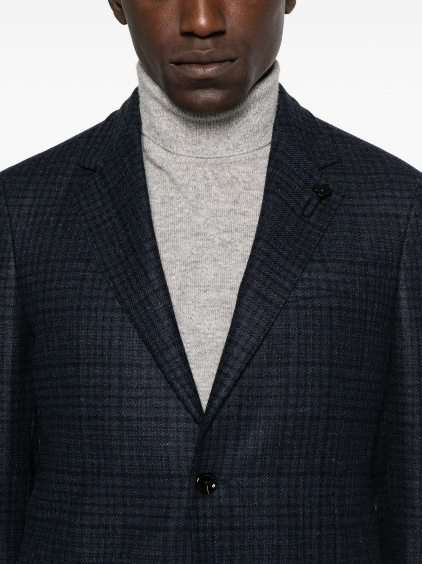 Lardini Dark Checkered Men's Blazer