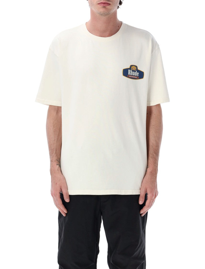 Rhude Racing Crest Short-Sleeve Tee With Logo Accents