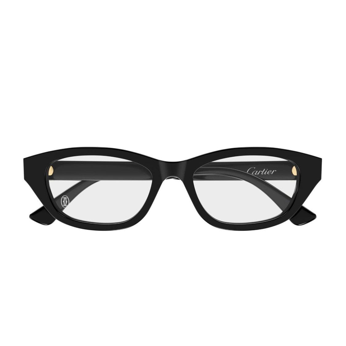 Cartier Contemporary Rectangular Sunglasses With Gold Emblem