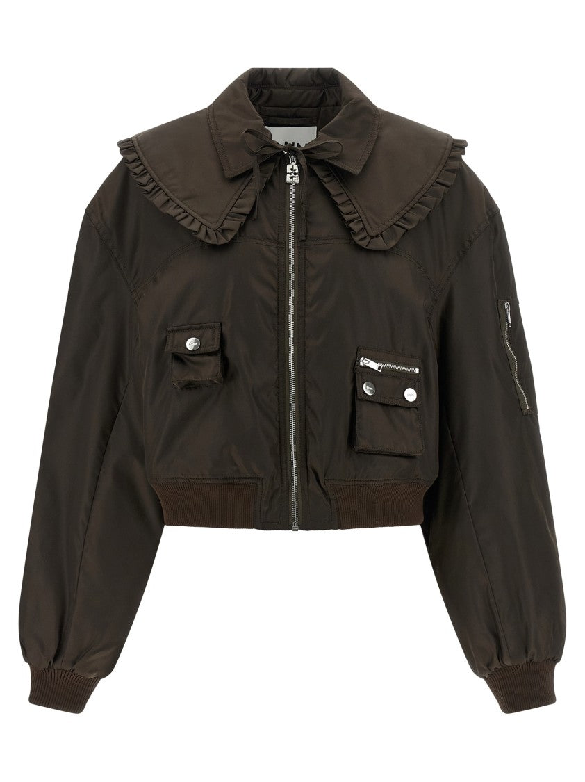 Ganni 'Duchesse Nylon' Bomber Jacket